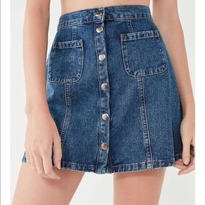 BDG Denim Button-Front Skirt